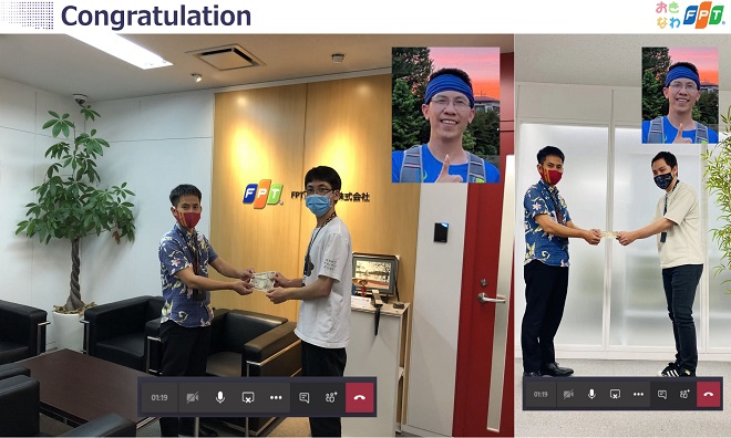 Thi đỗ chứng chỉ PEGA đúng tiến độ, hai nhân viên FPT Okinawa nhận thưởng